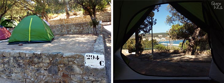 Parque municipal de campismo forte do cavalo, em Sesimbra, Portugal