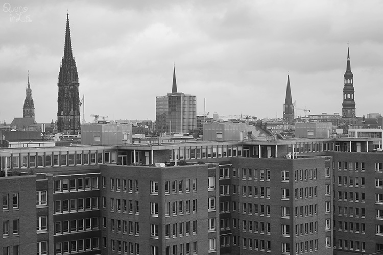 Vista de Hamburgo de cima da Elbphilharmonie