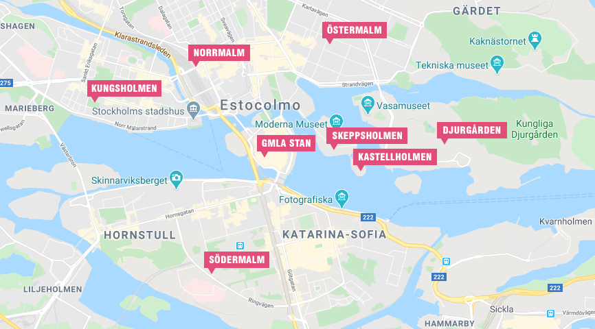 Estocolmo Mapa das ilhas
