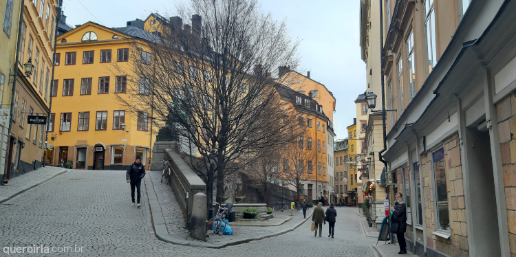 Ruas de Gamla Stan, centro histórico de Estocolmo