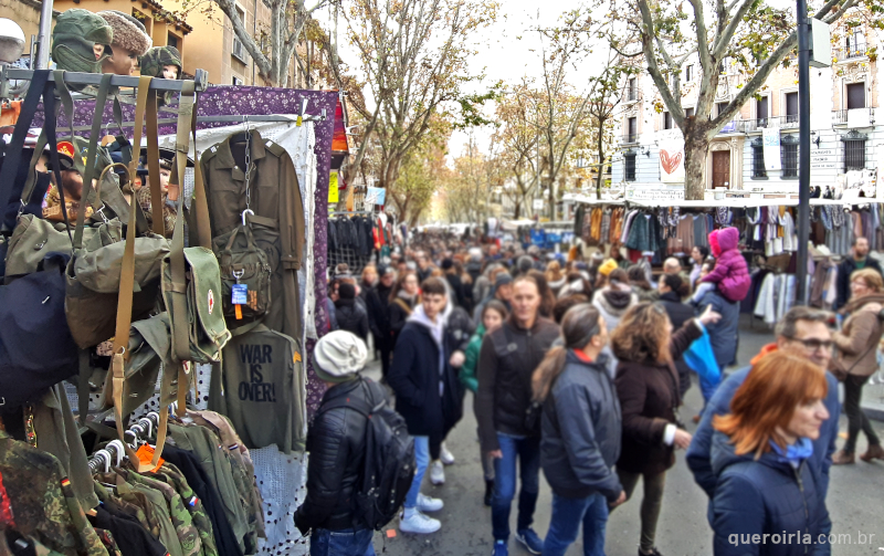 Mercado El Rastro em Madri, Espanha